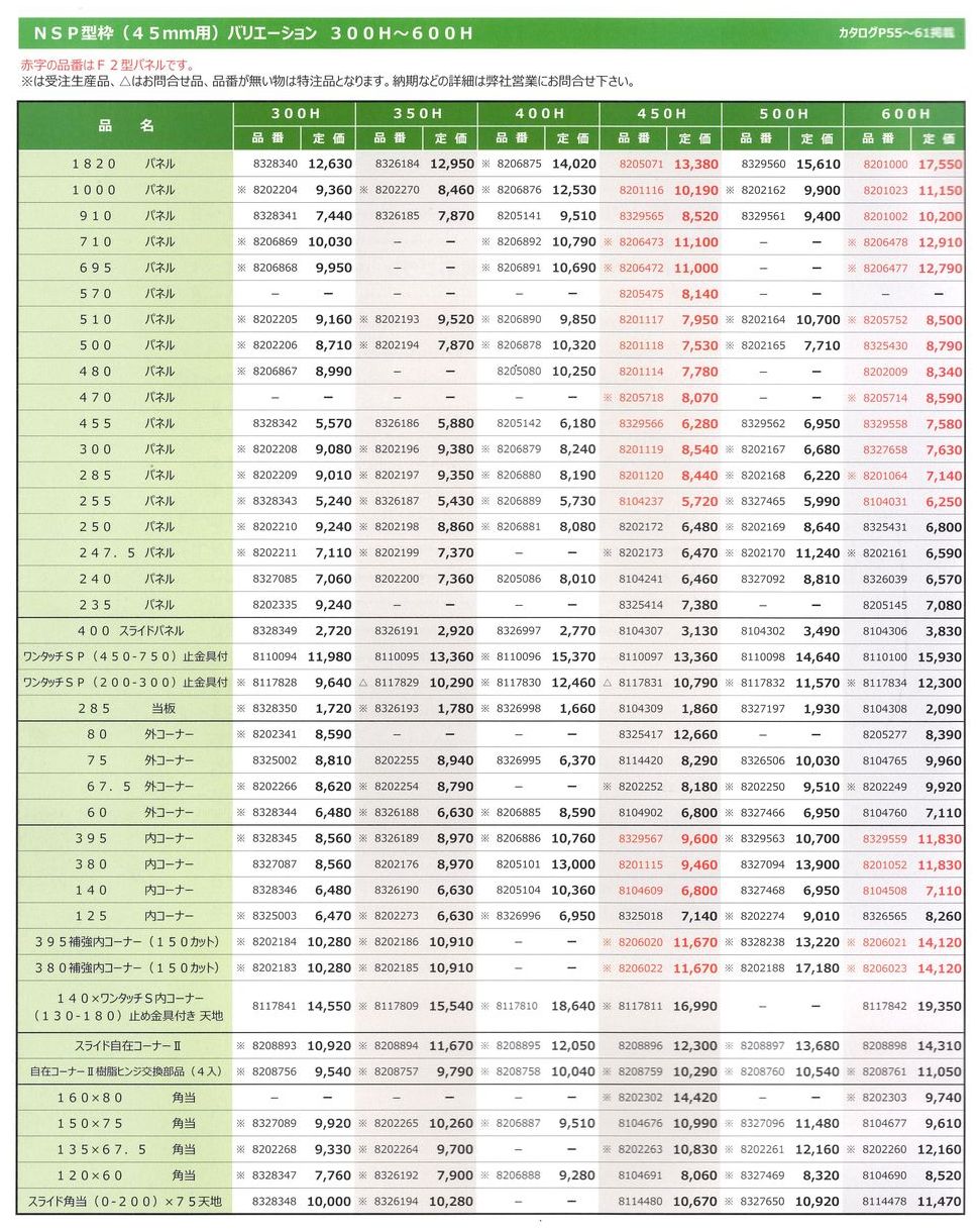 価格表