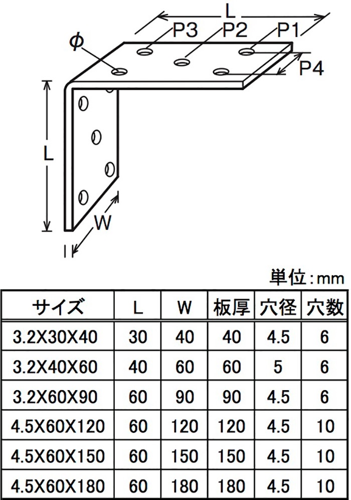 幅広金折　ユニクロ　寸法図