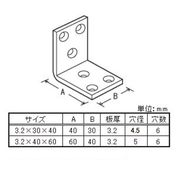 幅広金折白　寸法図