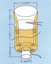 フレコンバック丸2型(005型)フタ付排出口付