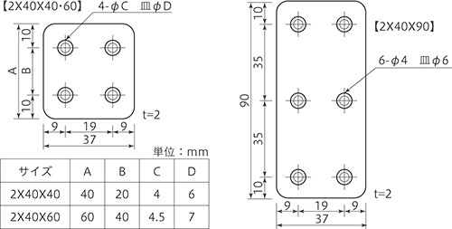 ステンレス幅広プレート