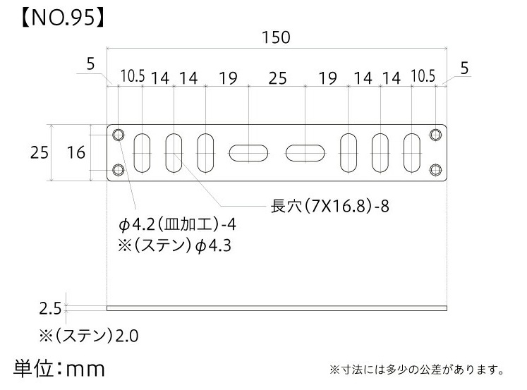 ステンレス曲板No.95