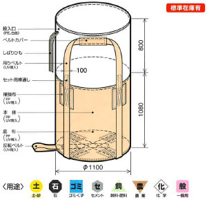 コンテナバック丸型２Ｂ(KR-2-B)、当店おすすめ最高級品
