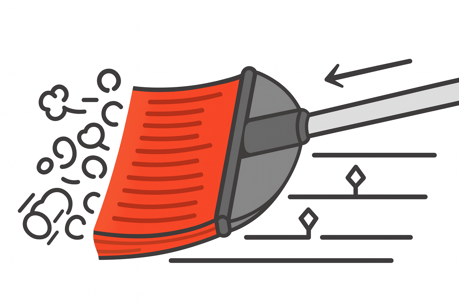 押し掃きイラスト