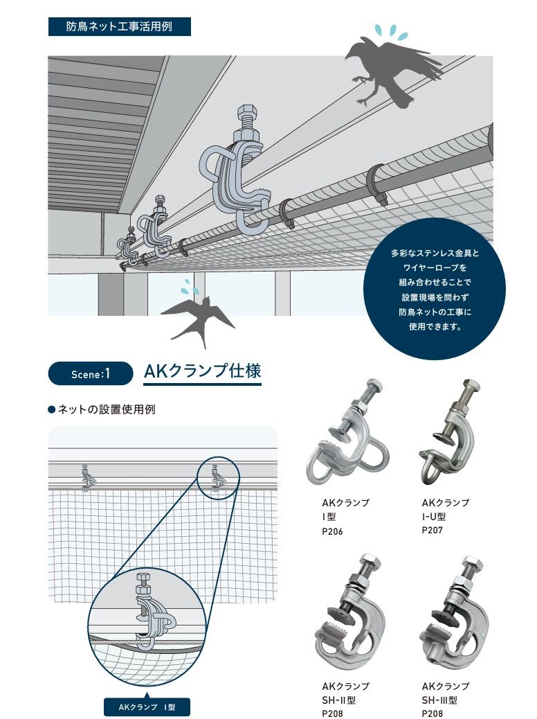 防鳥ネット工事活用例