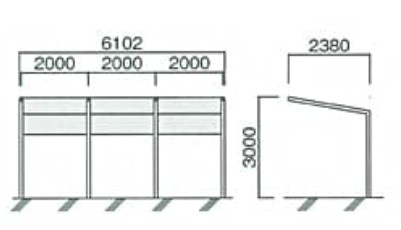 モリマーキンキのシェルターテント式KTN-103の寸法図