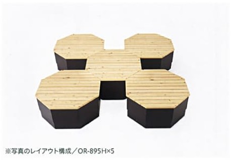 OR-895H八角形箱型ベンチ檜